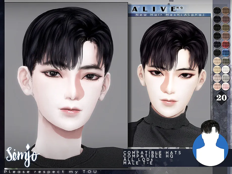 TS4 Male Hairstyle_Alive