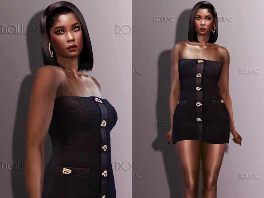 Button Mini Dress DO254