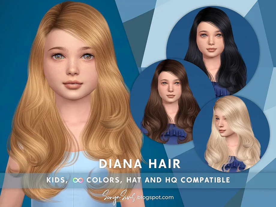 SonyaSims Diana Hair KIDS (Early Access on Patreon)