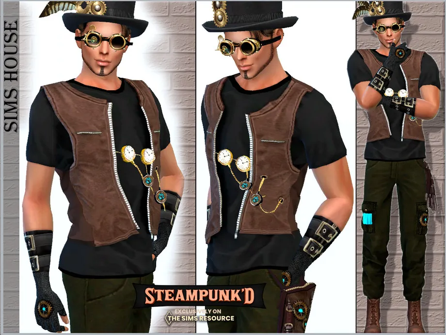 Men Suit Steampunk Pants
