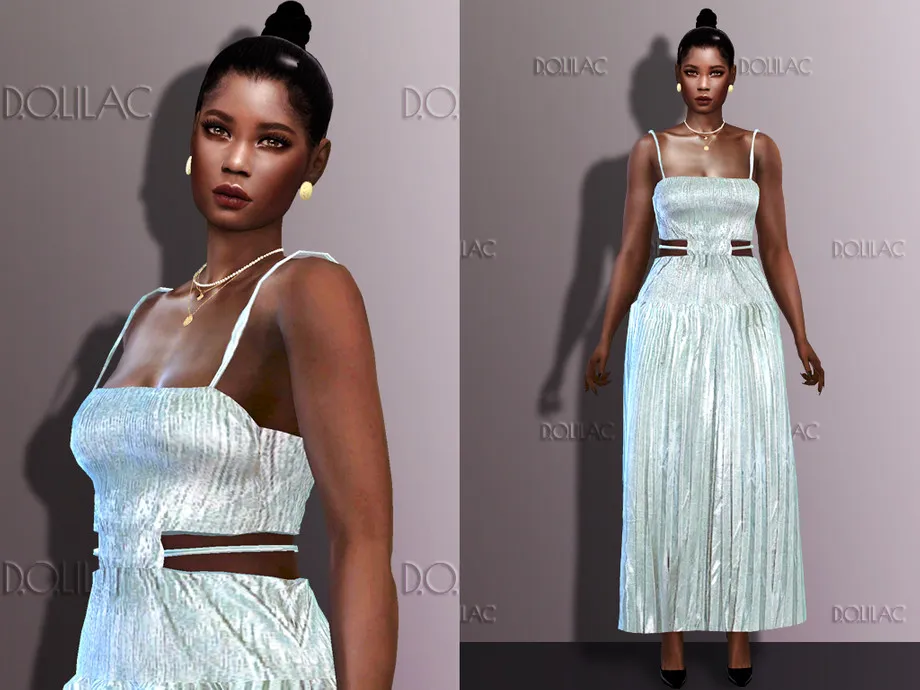 Silvery Maxi Dress DO263