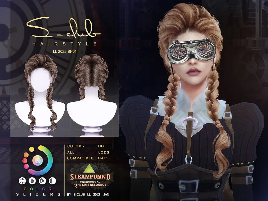 Steampunk D double braid hairstyle by S-Club