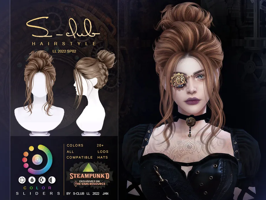Steampunk D hairstyles with bun by S-Club