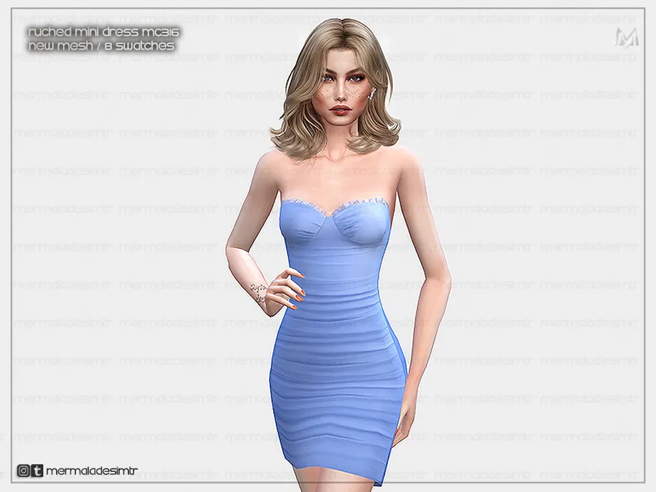 Ruched Mini Dress MC316