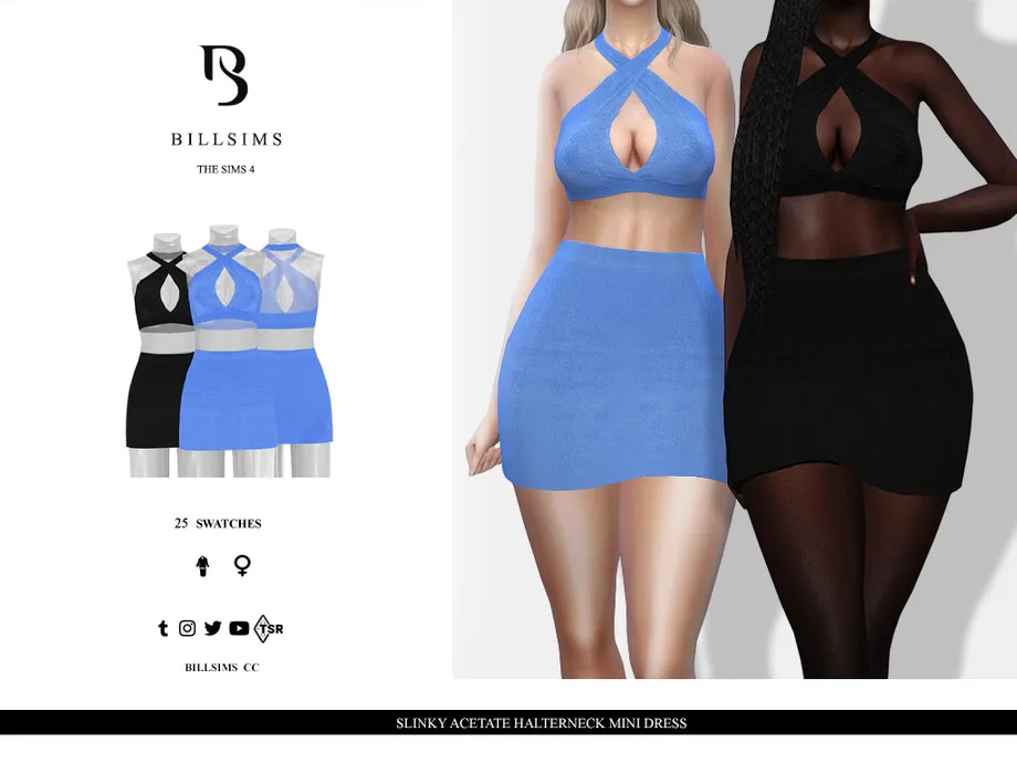 Slinky Acetate Halterneck Mini Dress