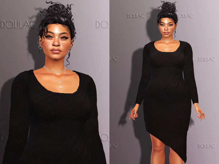 Asymmetric Silk-knit Dress DO265