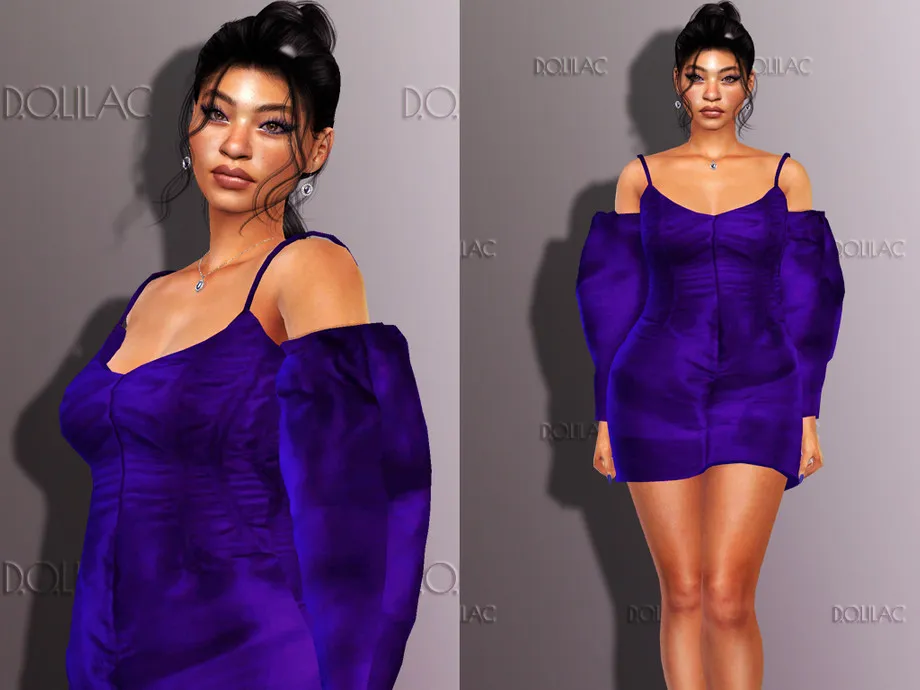 Puffy Sleeve Mini Dress DO274