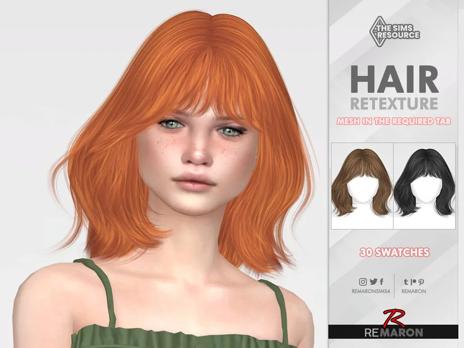 Elegant short hair LL118 Hair Retexture Mesh Needed