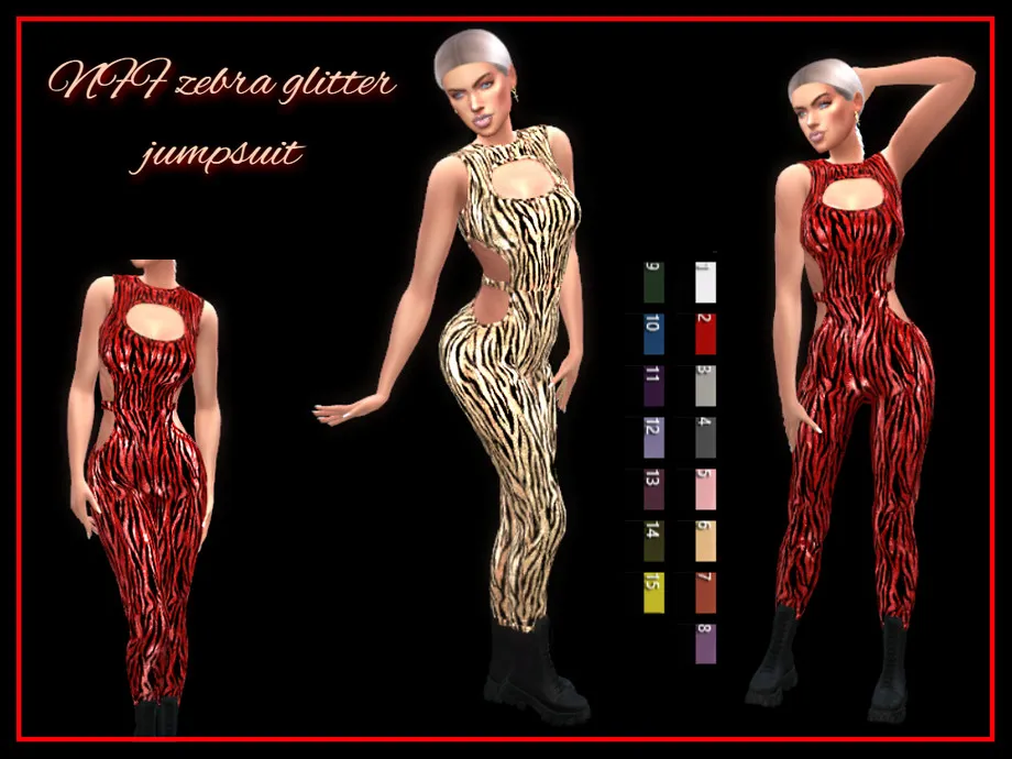 NFF zebra glitter jumpsuit