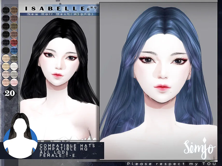 TS4 Female Hairstyle_Isabelle_B