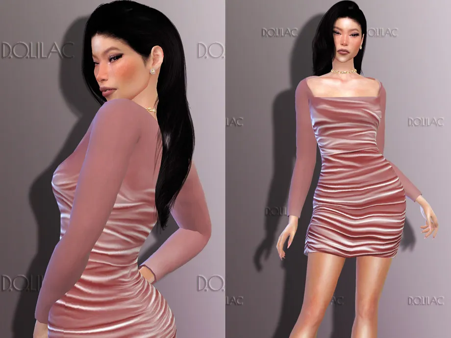 Ruched Velvet Mini Dress DO292
