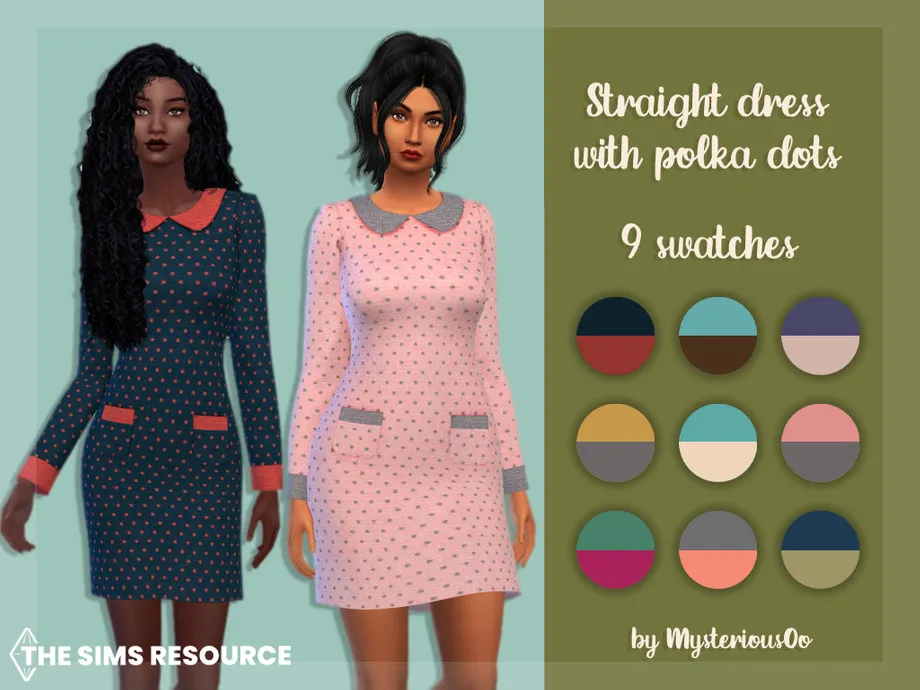 Straight dress with polka dots