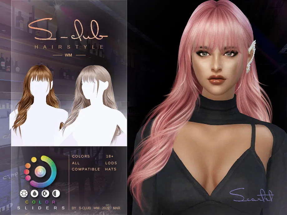 Curly long hairstyle (Scarlet II) by S-CLUB
