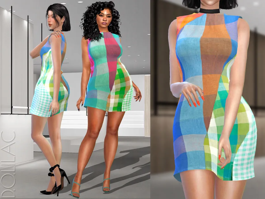 Colorful Plaid Dress DO309