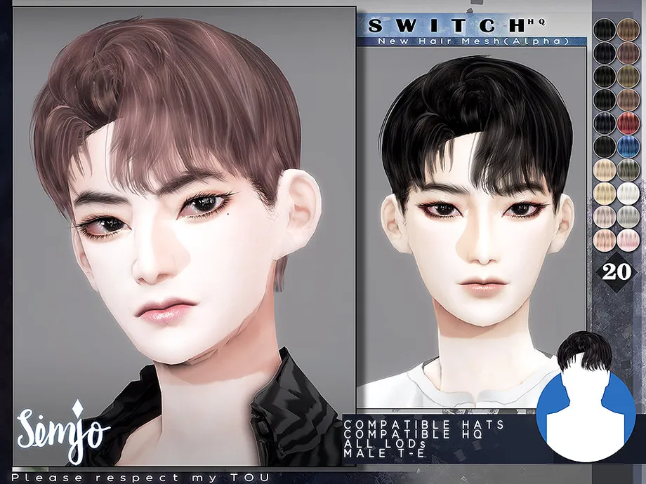 TS4 Male Hairstyle_Switch