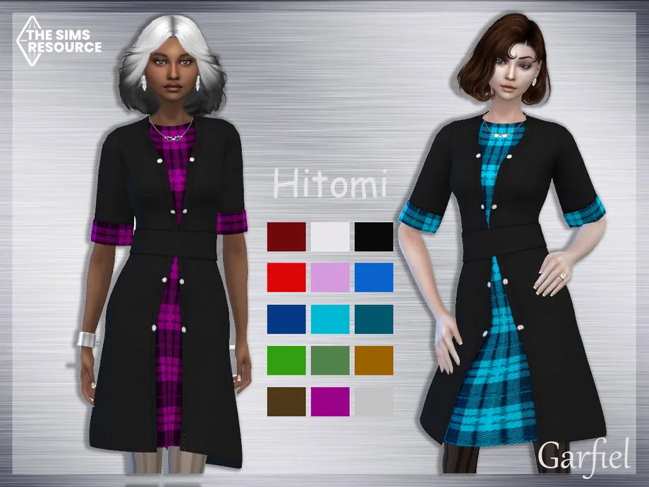 "Hitomi" Dress with checkered inserts