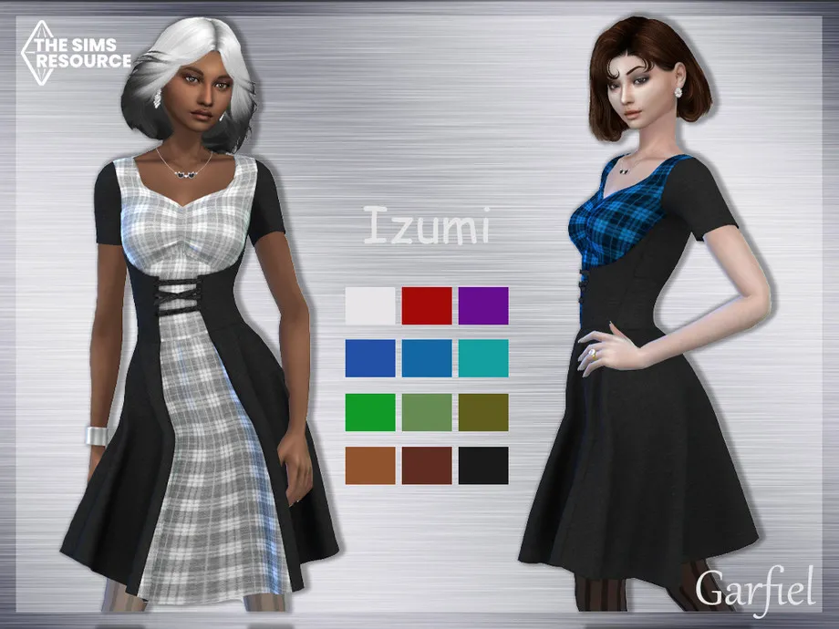 "Izumi" Dress with checkered inserts