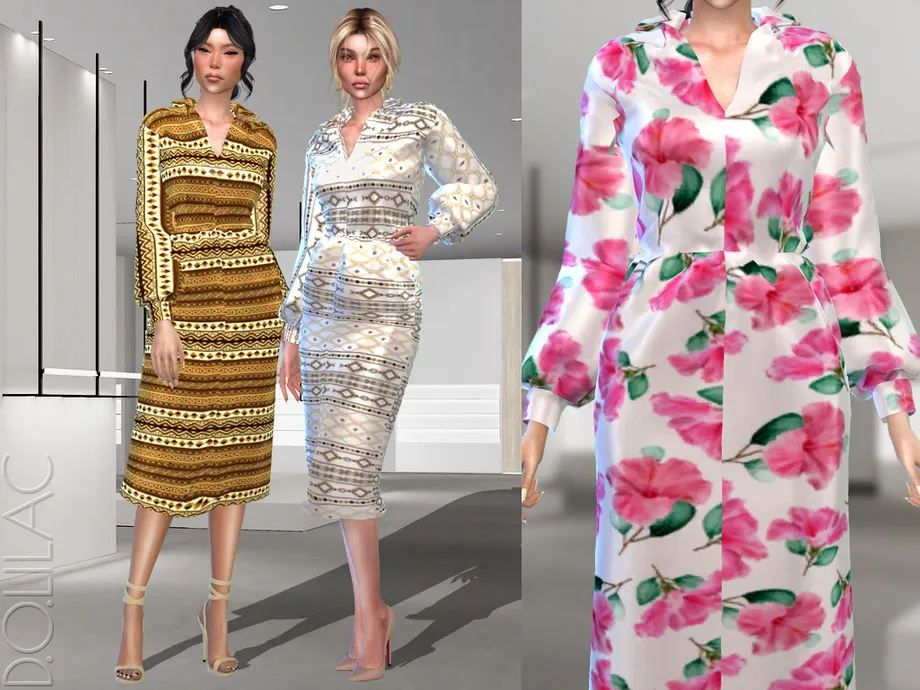 Patterned Shirt Dress DO362