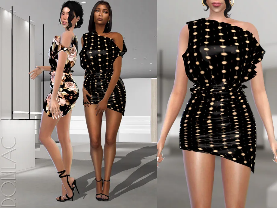 Asymmetric Cowl Dress DO361