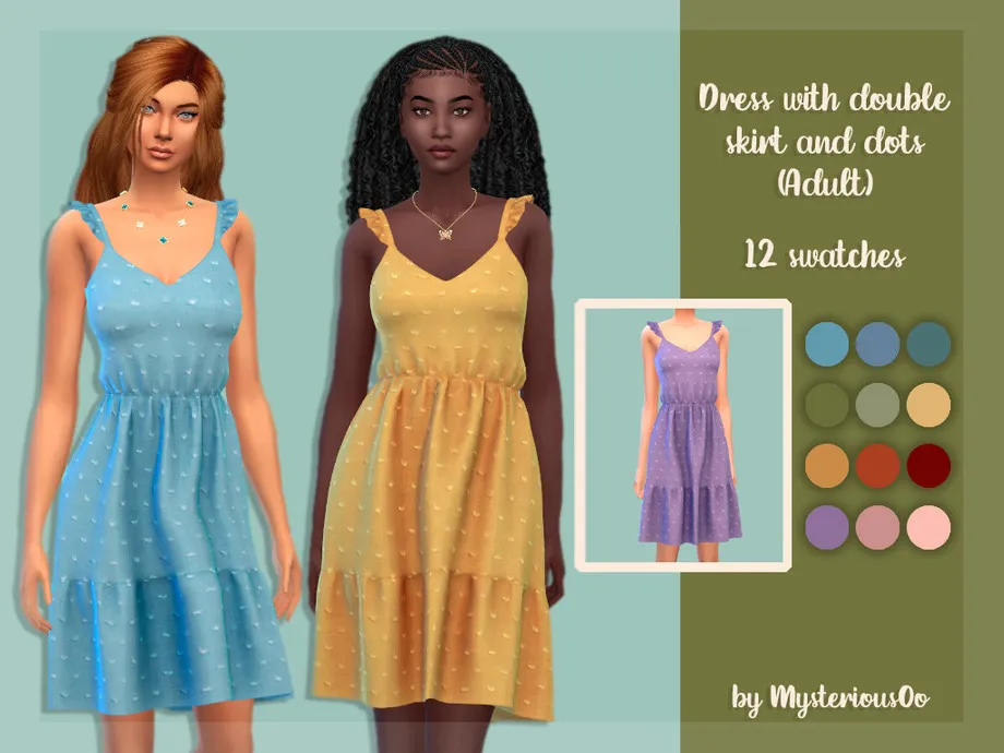 Dress with double skirt and dots Adult