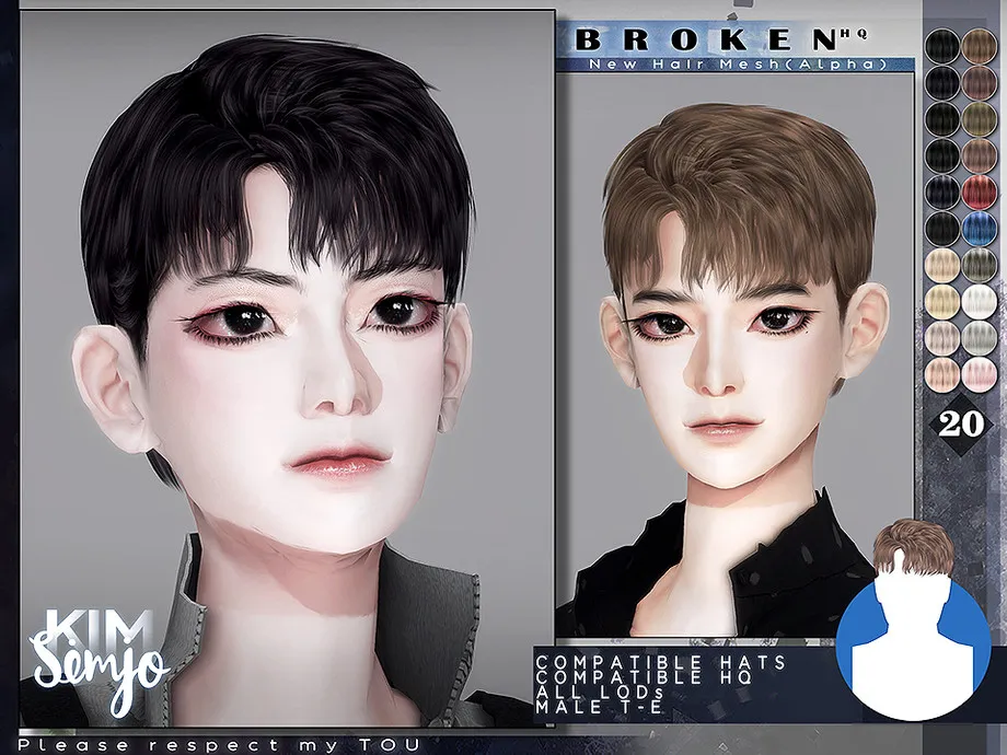 TS4 Male Hairstyle_Broken