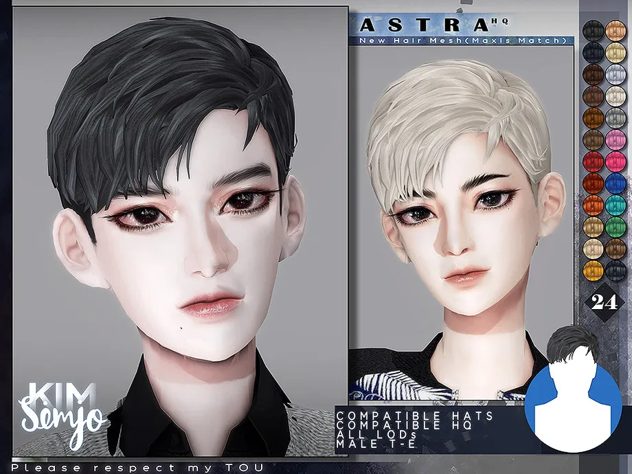 TS4 Male Hairstyle_Astra(Maxis Match)