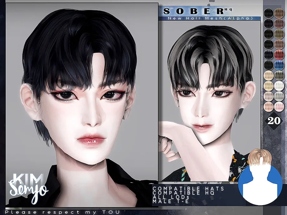 TS4 Male Hairstyle_Sober