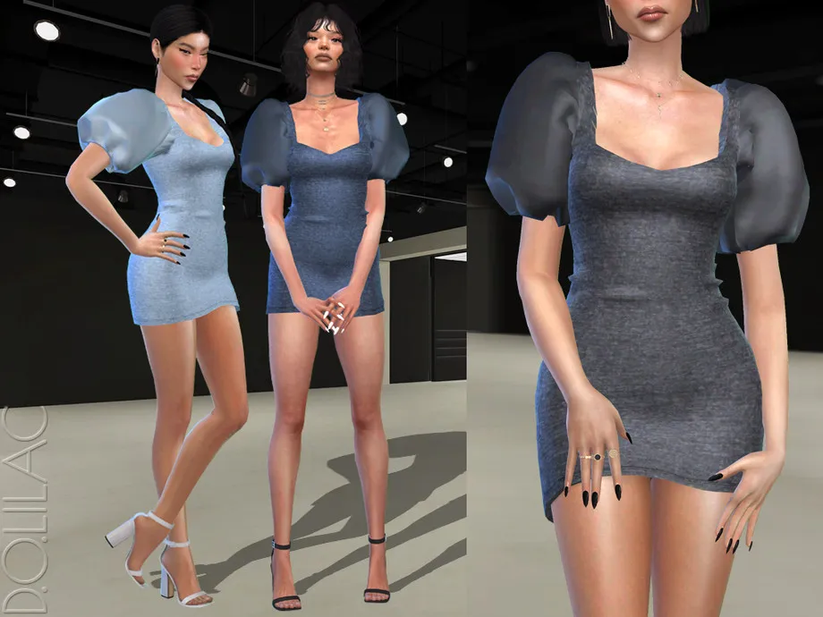 Puff Sleeve Cotton Dress DO388