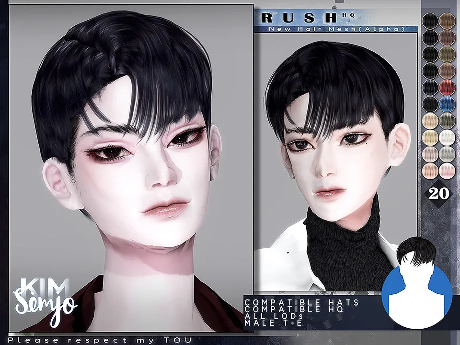 TS4 Male Hairstyle_Rush