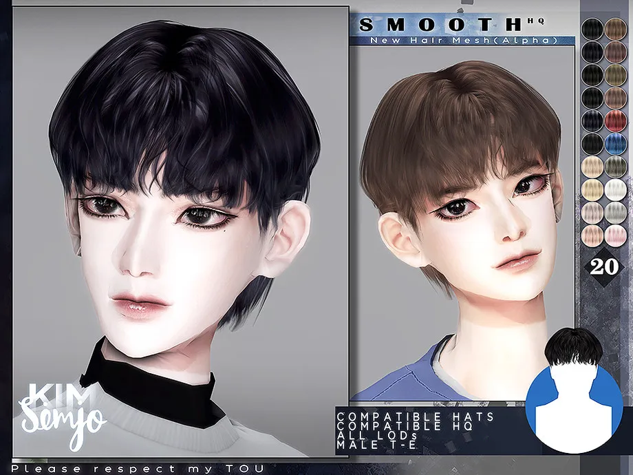 TS4 Male Hairstyle_Smooth