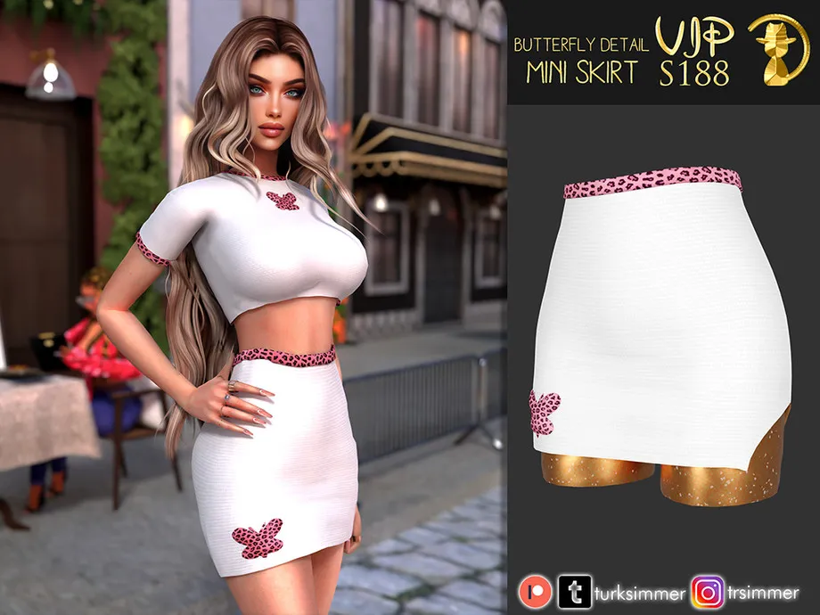 [PATREON] (Early Access) Butterfly Detail Mini Skirt S188