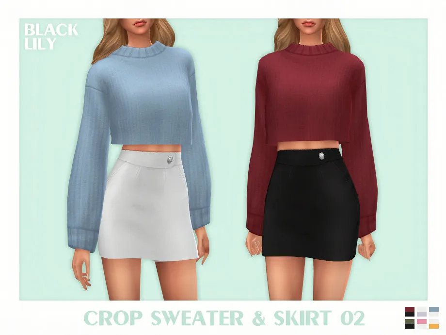 Crop Sweater & Skirt 02