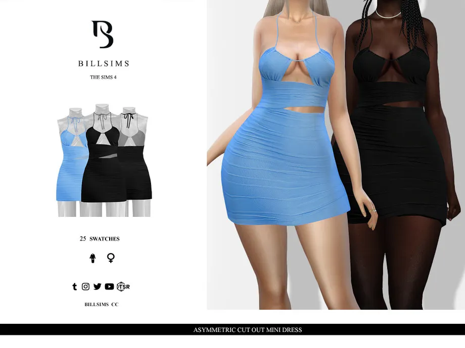 Asymmetric Cut Out Mini Dress