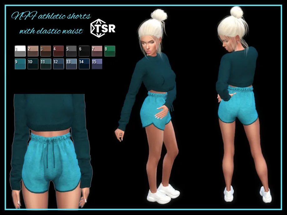 Athletic shorts with elastic waist