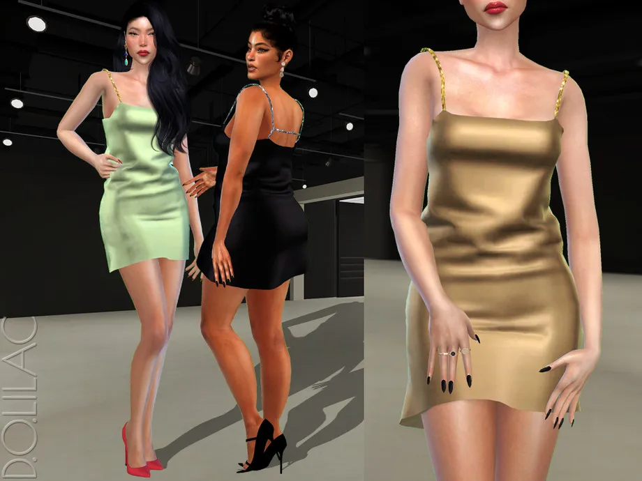 Crystal Strap Mini Dress DO417