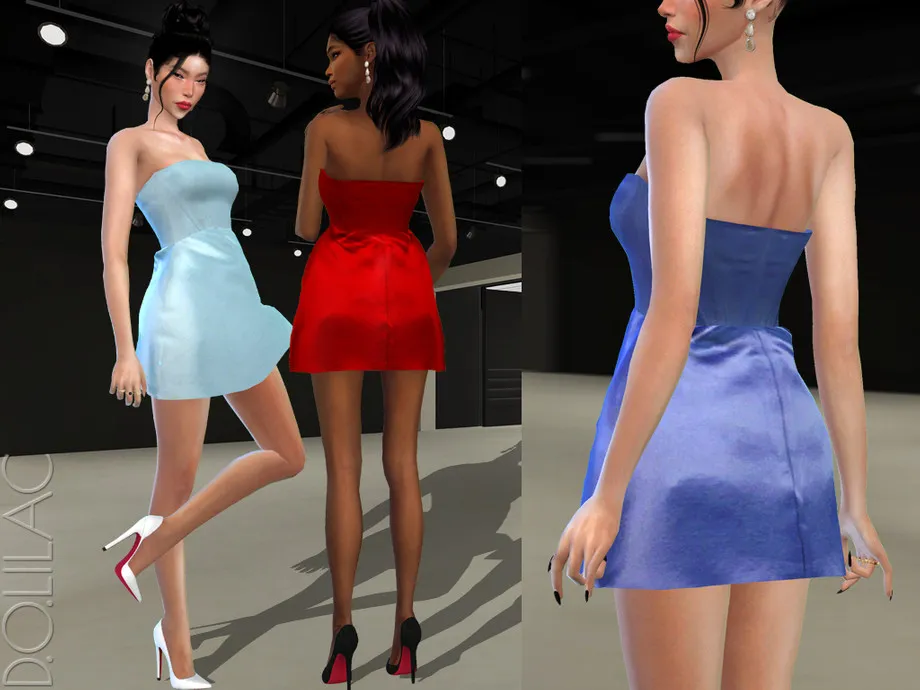 Corseted Satin Mini Dress DO423