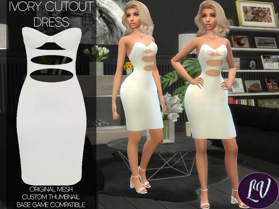 AMALIA - IVORY CUTOUT CORSET DRESS