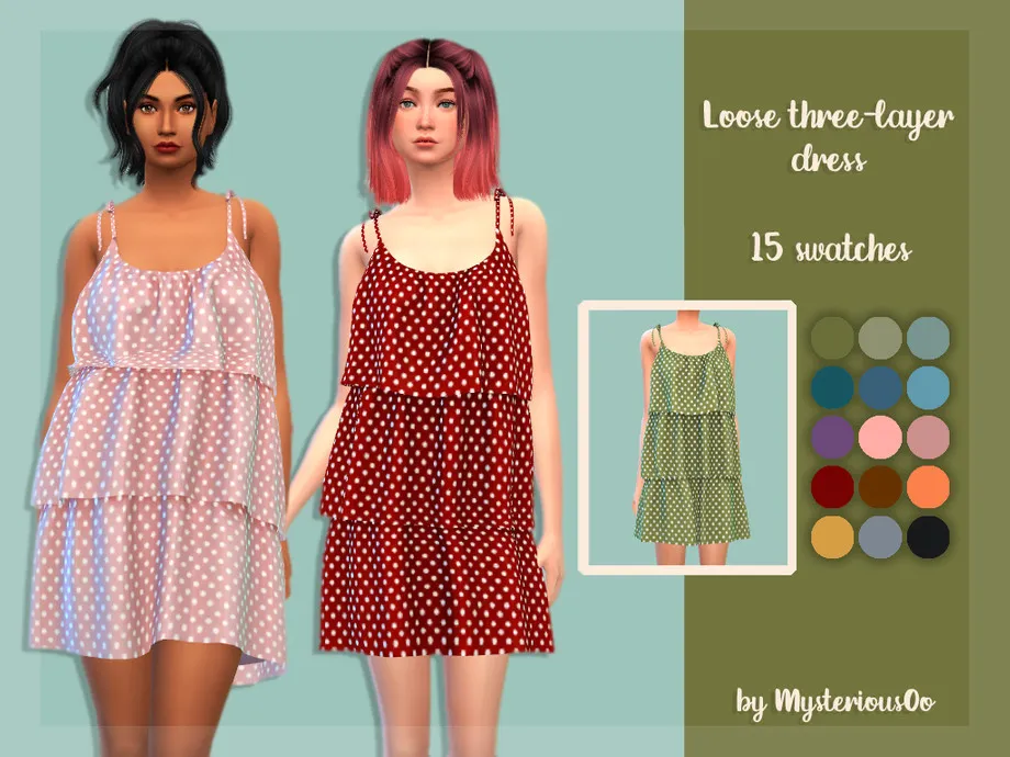 Loose three-layer dress