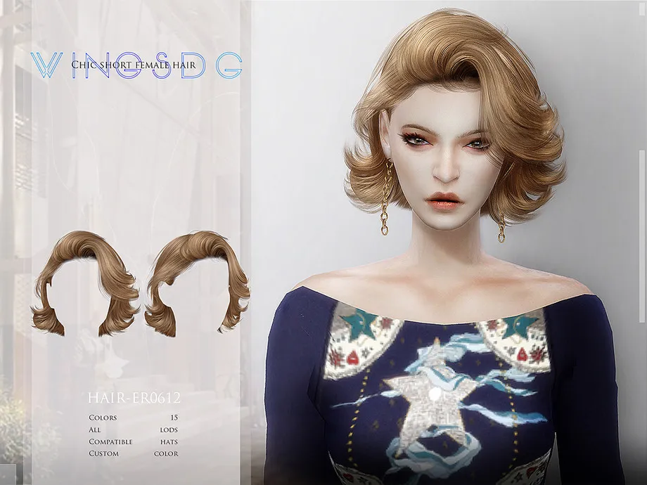 Chic short female hair ER0612