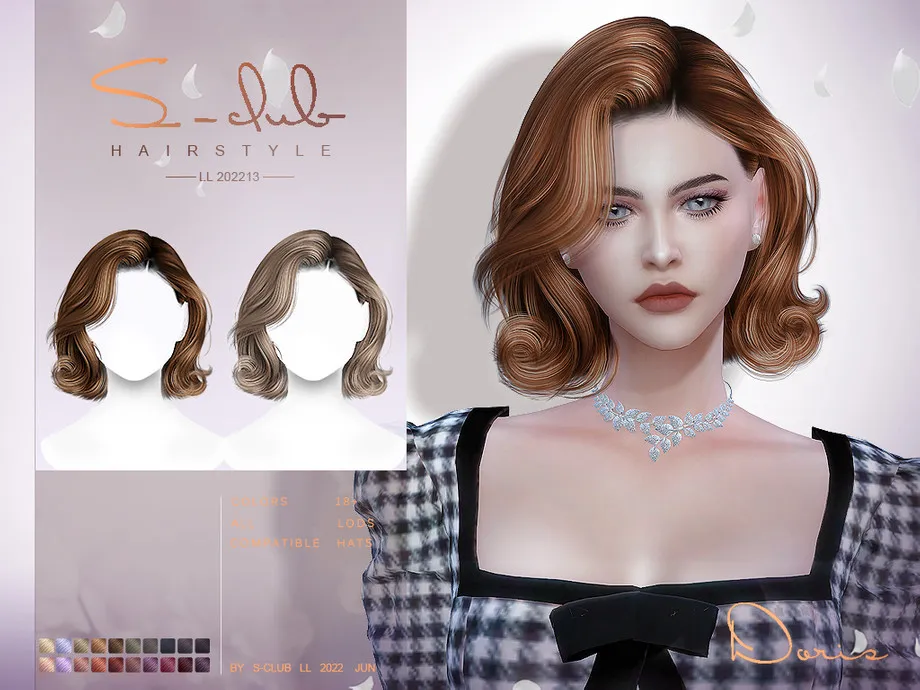 Short wavy female hairstyle(Doris)