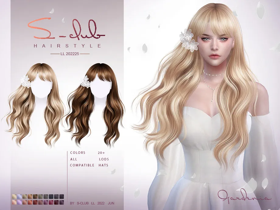 Long flowing hair( Gardenia)