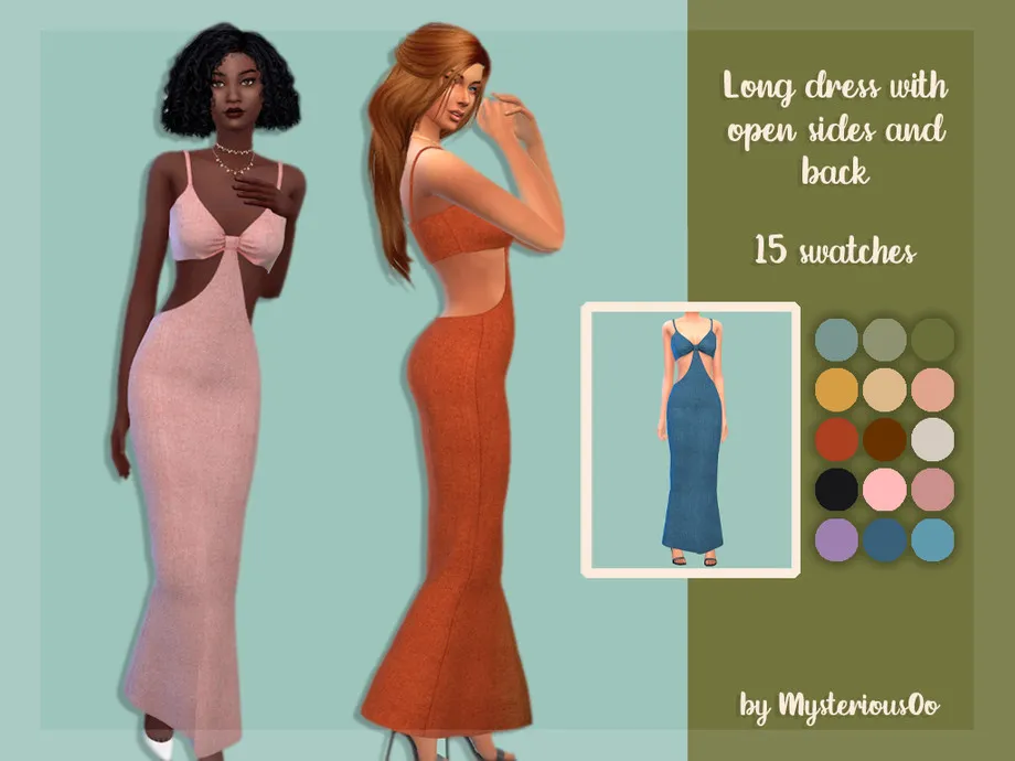 Long dress with open sides and back