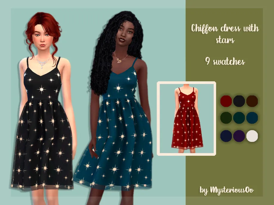 Chiffon dress with stars