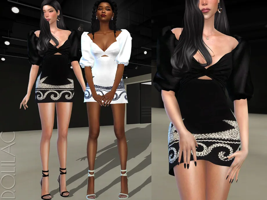 Embroidered Mini Dress DO449