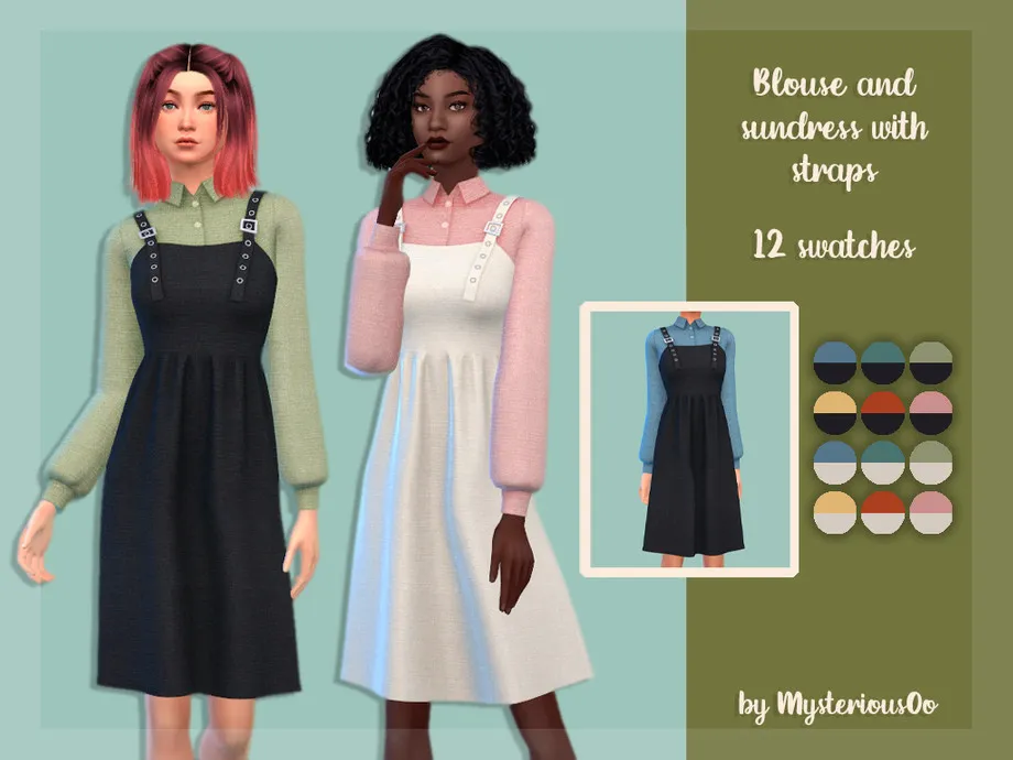 Blouse and sundress with straps