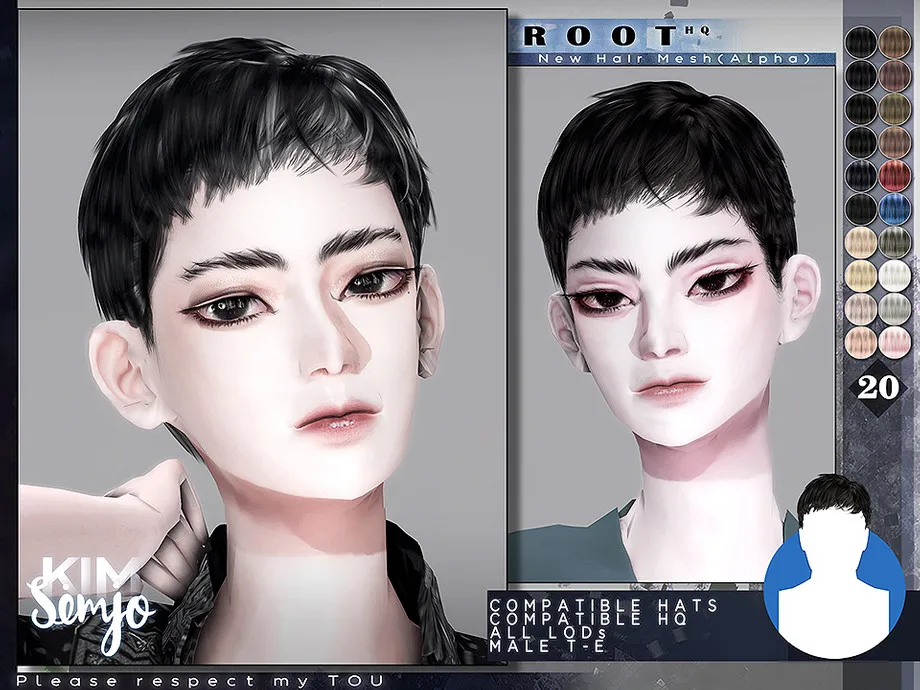 TS4 Male Hairstyle_Root