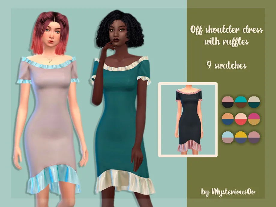 Off shoulder dress with ruffles