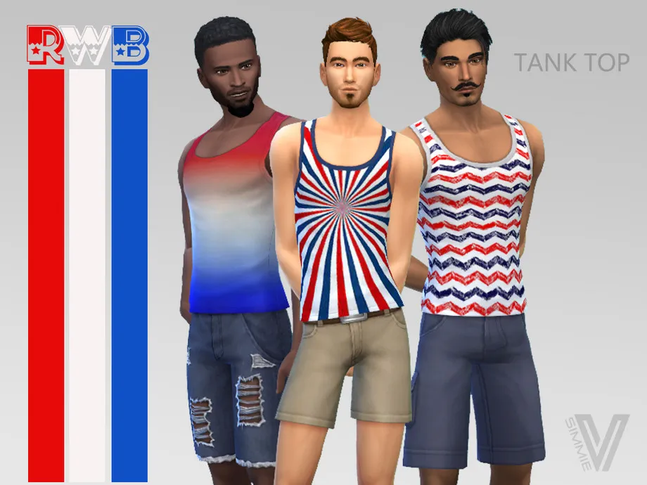 Red White Blue Tank Top v1