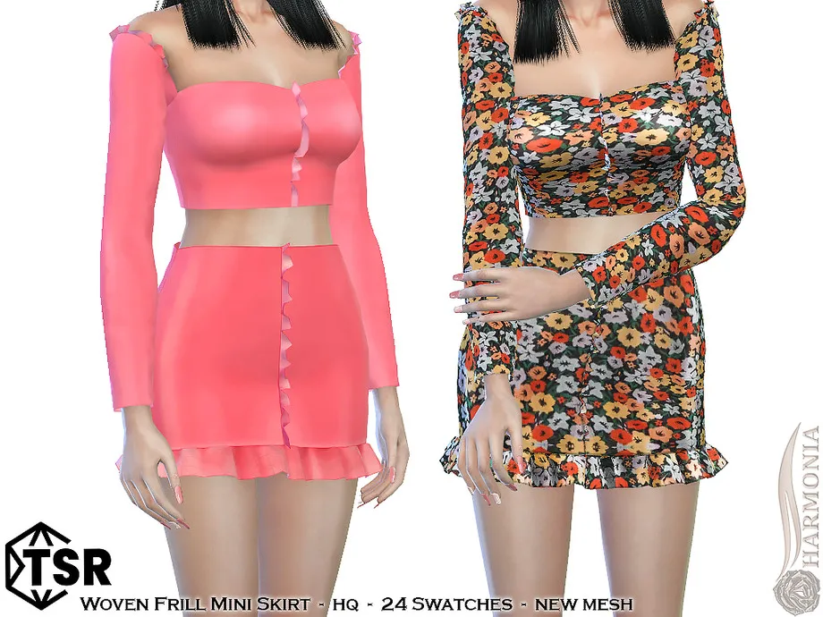 Woven Frill Mini Skirt