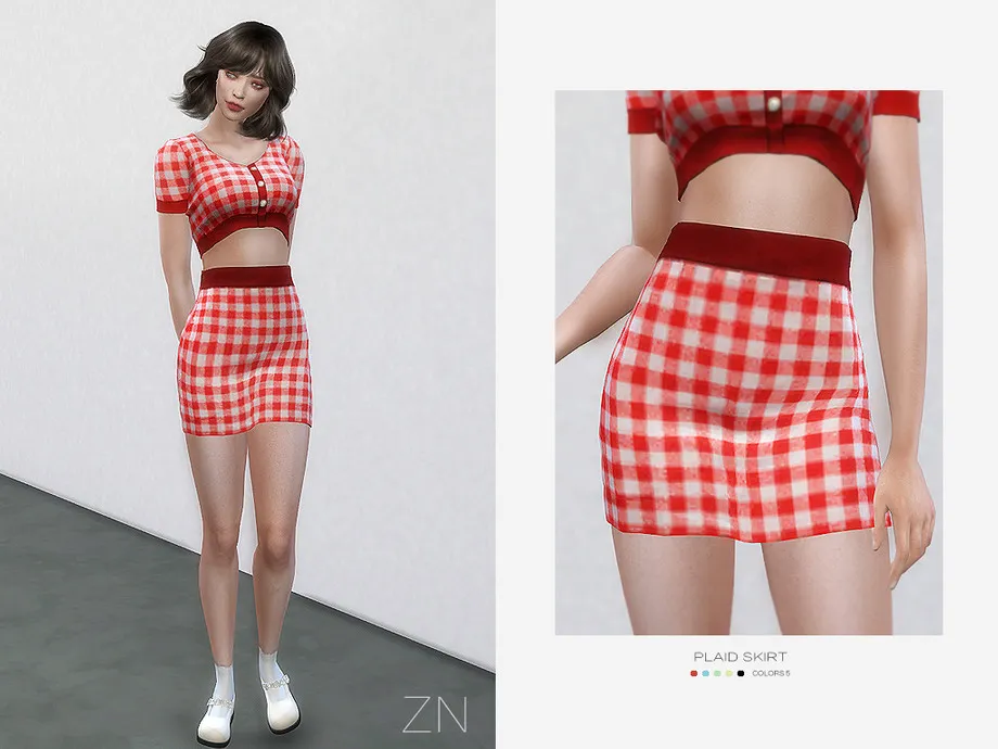 ZN-PLAID SKIRT